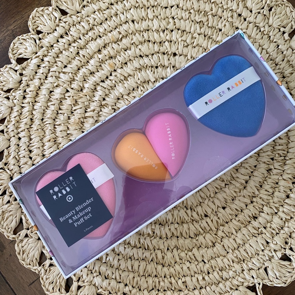 Roller Rabbit Heart Makeup Sponge Set - Pink, Orange